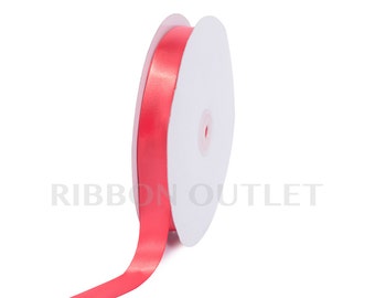 7/8" Coral Satin Ribbon 100 Yards Per Roll