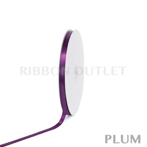 3/8&quot; Plum Deep Purple Satin Ribbon 100 Yards Per Roll