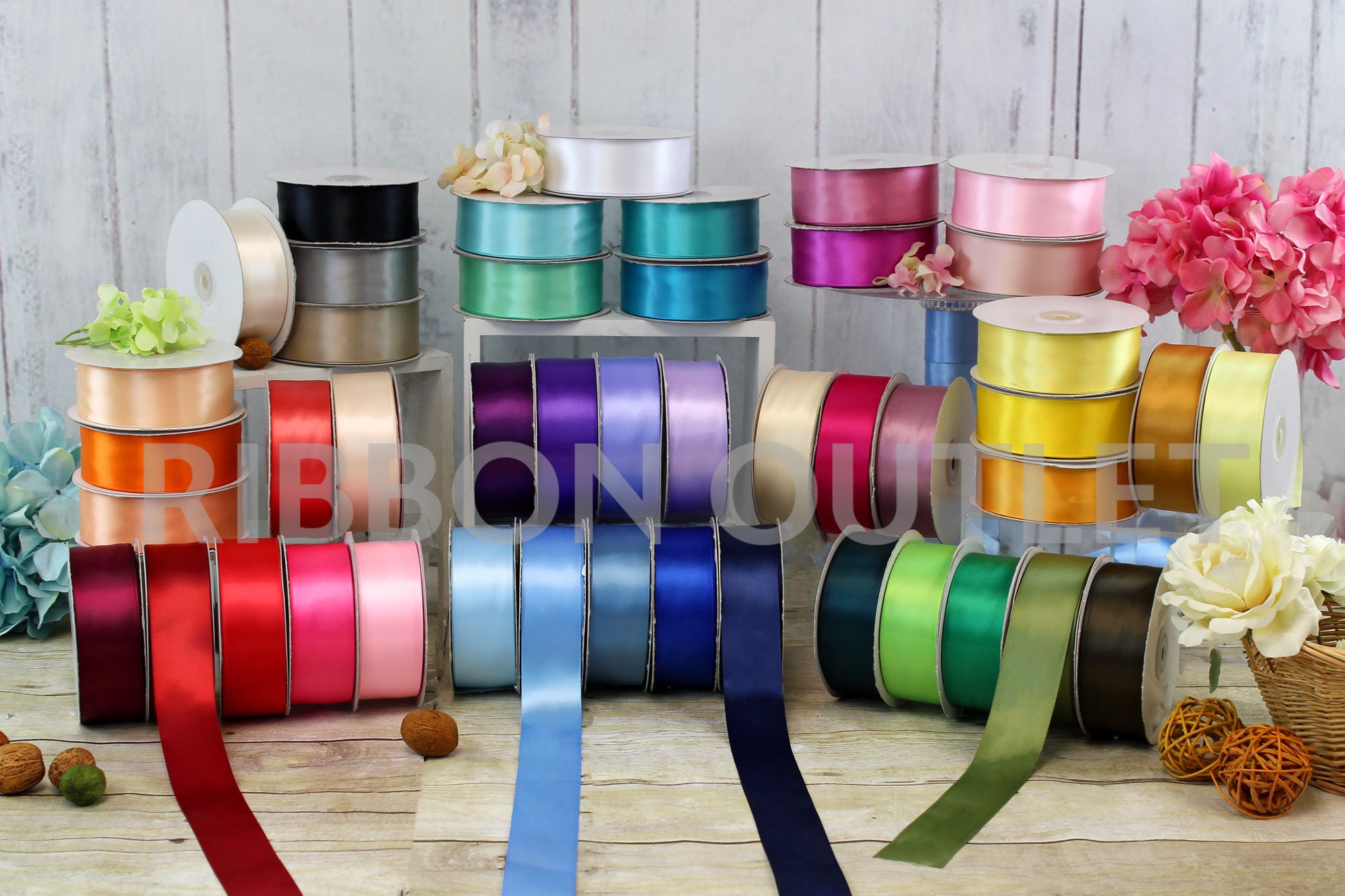 3 Rolls Ribbon for Gift Wrapping - Satin Ribbon, 1.5 Inches x 24 Yards  Fabric Satin Ribbon for Hair Bows Making, Gift Wrapping, Crafts,Wreath,  Wedding