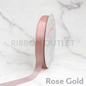 7/8&quot; Rose Gold Satin Ribbon 100 Yards Per Roll