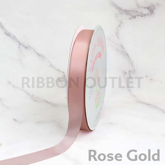 7/8 Rose Gold Satin Ribbon 100 Yards Per Roll