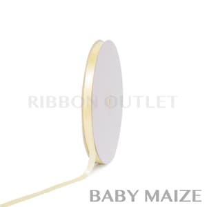 3/8&quot; Baby Maize Light Yellow Satin Ribbon 100 Yards Per Roll