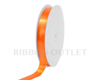 7/8" Orange Satin Ribbon 100 Yards Per Roll