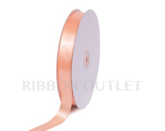 7/8" Light Peach Satin Ribbon 100 Yards Per Roll