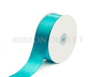 1 1/2" Turquoise Blue Satin Ribbon 50 Yards Per Roll