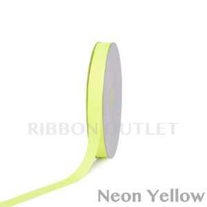 5/8&quot; Neon Yellow  Grosgrain Ribbon 50 Yards Per Roll