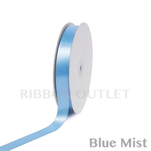 7/8&quot; Blue Mist Satin Ribbon 100 Yards Per Roll