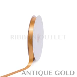 5/8&quot; Antique Gold Satin Ribbon 100 Yards Per Roll