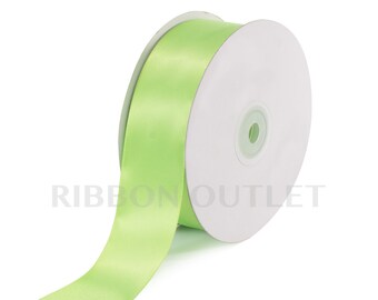 1 1/2" Apple Green Satin Ribbon 50 Yards Per Roll