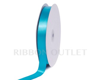 7/8" Turquoise Satin Ribbon 100 Yards Per Roll