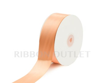 1 1/2" Peach Satin Ribbon 50 Yards Per Roll