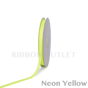 3/8&quot; Neon Yellow Solid Grosgrain Ribbon 50 Yards Per Roll
