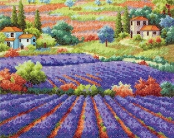 Fields Of Lavender Cross Stitch Pattern
