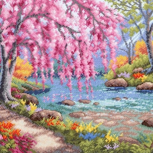 Korsstygnsmönster för Cherry Blossom Creek