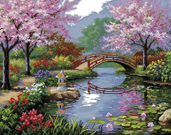 Japanese Garden Cross Stitch Pattern