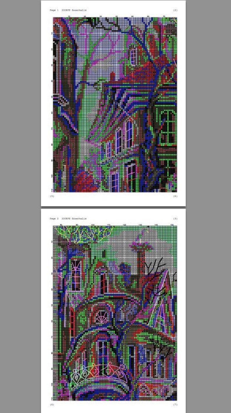 Mystical Street Cross Stitch Pattern | Etsy