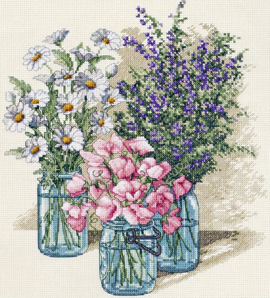 Wildflower Trio Cross Stitch Pattern Etsy