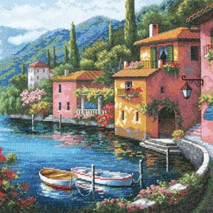 Lakeside Villa Cross Stitch Pattern
