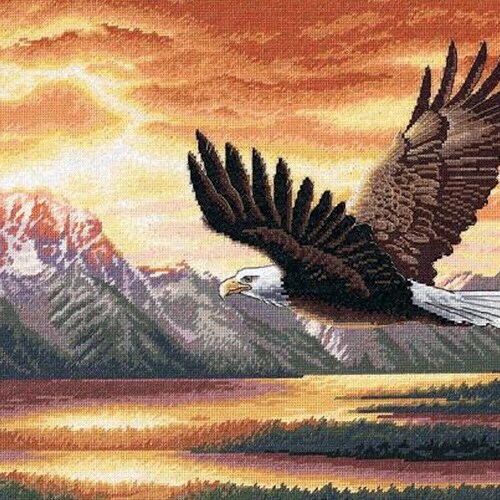 Eagle Cross Stitch Pattern Birds Colorful Art DIY Xstitch Etsy