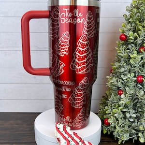 Christmas Tree Snack Cake 40oz Tumbler, Christmas Holiday Tumbler , Humorous Christmas Tumbler