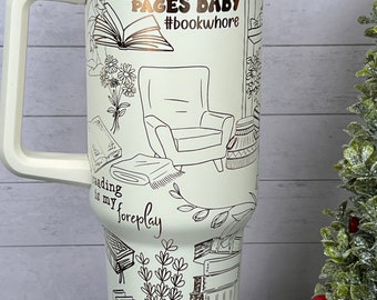 Smut Book 40oz Engraved Tumbler, Smut Slut Engraved Tumbler