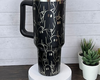 Spooky Season  40oz Tumbler, Cute Ghost Theme, Halloween Tumbler