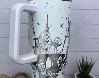 40oz Laser Engraved Tumbler Nightmare • Christmas Nightmare • Christmas Halloween Tumbler