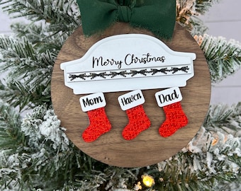 Personalisierte Familienstrumpf Ornament