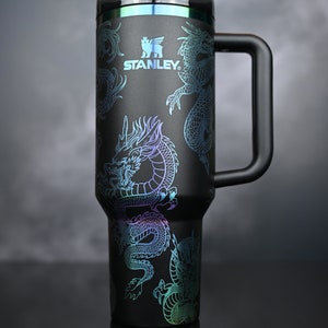 Laser Engraved Authentic Stanley Black Chroma, Custom/Personalized Stanley Black Chroma,