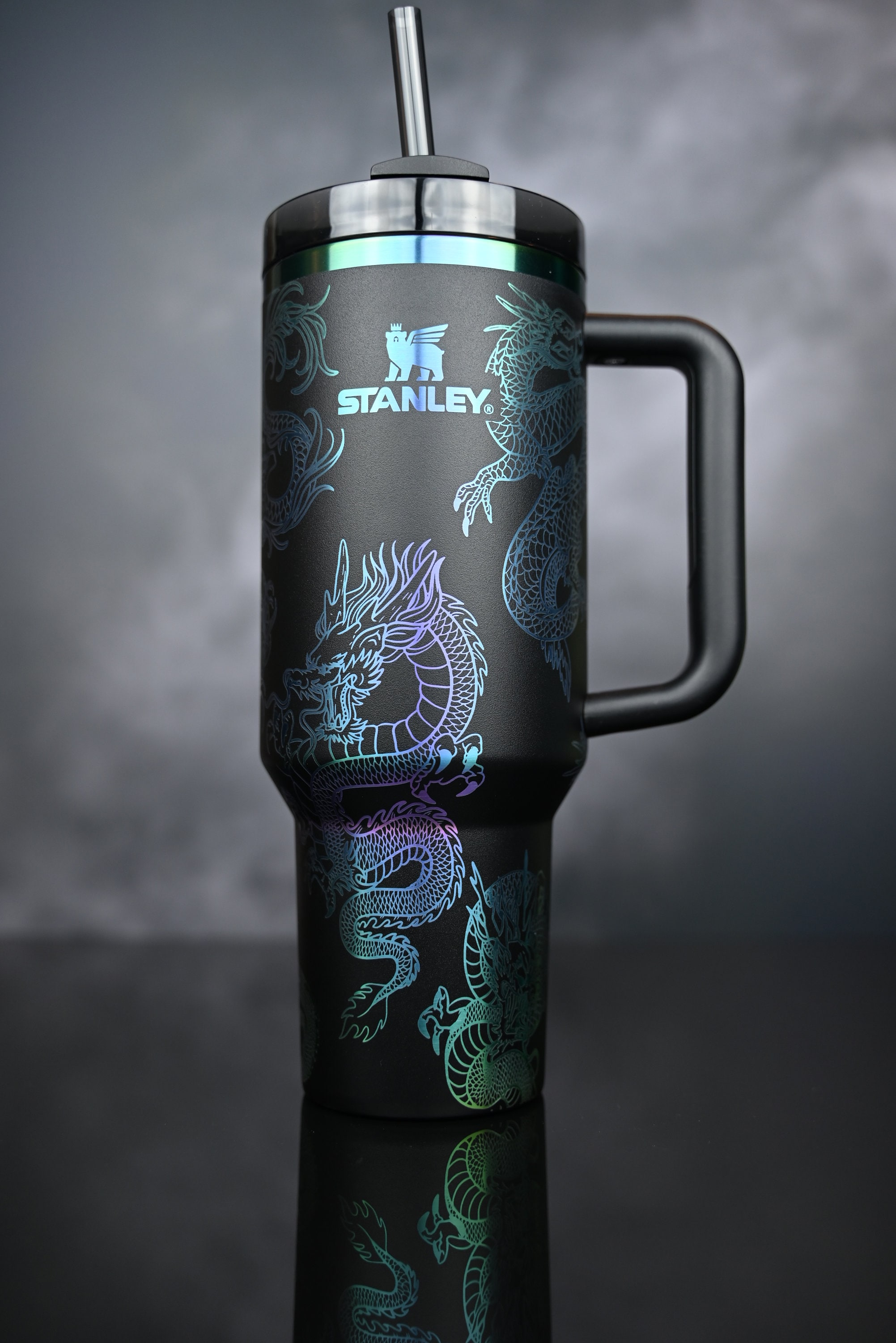 Laser Engraved Authentic Stanley Black Chroma, Custom/Personalized Stanley Black Chroma,