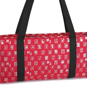 Red & Silver Mah Jongg Set Soft Carrying Case (case, wraps and tile bag only)