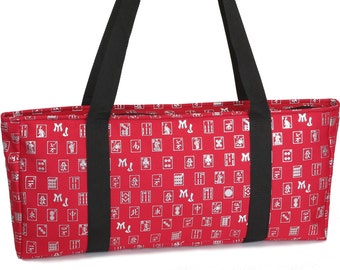 Red & Silver Mah Jongg Set Soft Carrying Case (case, wraps and tile bag only)