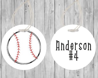 Personalized Aluminum Double Sided Sports Outline Bag Tag - 3.5" Round