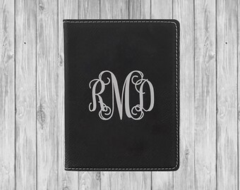 Laser Engraved Black | Silver Passport Portfolio