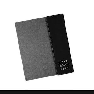 Laser Engraved CUSTOM LOGO Leatherette Portfolio - Various Sizes