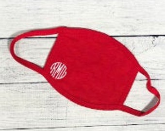 RED | Personalized | Small Monogram | Face Mask