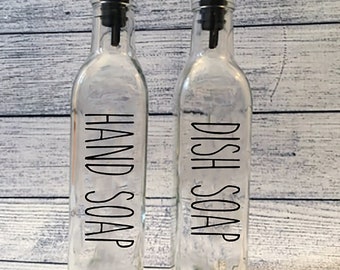 Personalized | Farmhouse Style | Dish or Hand Soap | Glass Dispenser |  2020