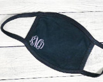 NAVY BLUE | Personalized | Small Monogram | Face Mask