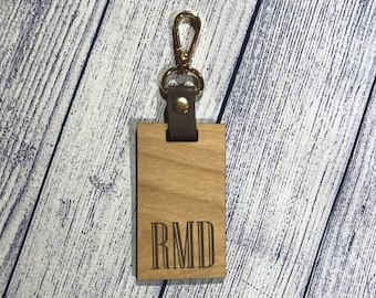 Personalized | Monogrammed | Wood | Laser Engraved | Luggage Tag