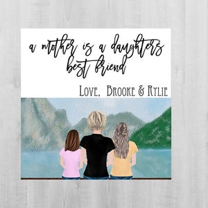 Personalized Mother & Daughter(s) - 4&quot;x4&quot; Ceramic Tile