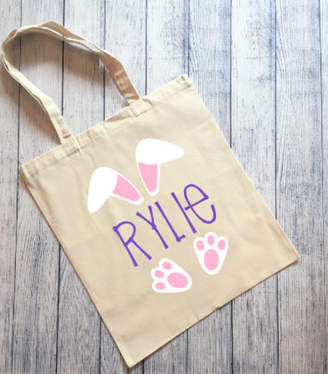 Personalized Canvas Easter Tote Etsy