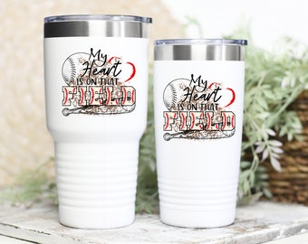 Personalized My Heart is on that Field Drinkware - Various Sports