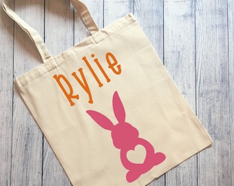 Personalized Canvas Bunny Tote