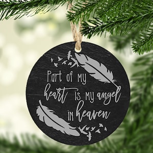 Personalized Slate Memorial Ornament - 4&quot; Round