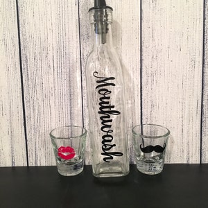 His & Hers countertop mouthwash set.
