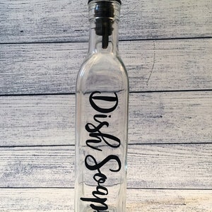 Custom Countertop Dish or Hand Soap Glass Dispenser choose the lettering color image 4