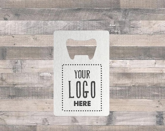 Laser Engraved CUSTOM LOGO Stainless Steel Wallet/Credit Card Size Bottle Opener