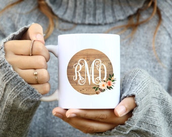 Personalized Farmhouse Wood Monogram Drinkware