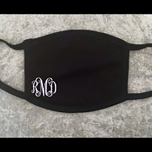 Monogram Personalized Name Face Mask Cover Cursive Monogram Etsy