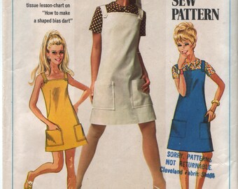 Simplicity 7497 Misses' Jumper and Blouse sz 10 1967 Complete